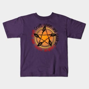 Craft, Coven and Cauldron-witch Kids T-Shirt